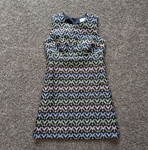 Milly Chevron Brocade Silk Blend Mini Dress Size XS (see measurements)
